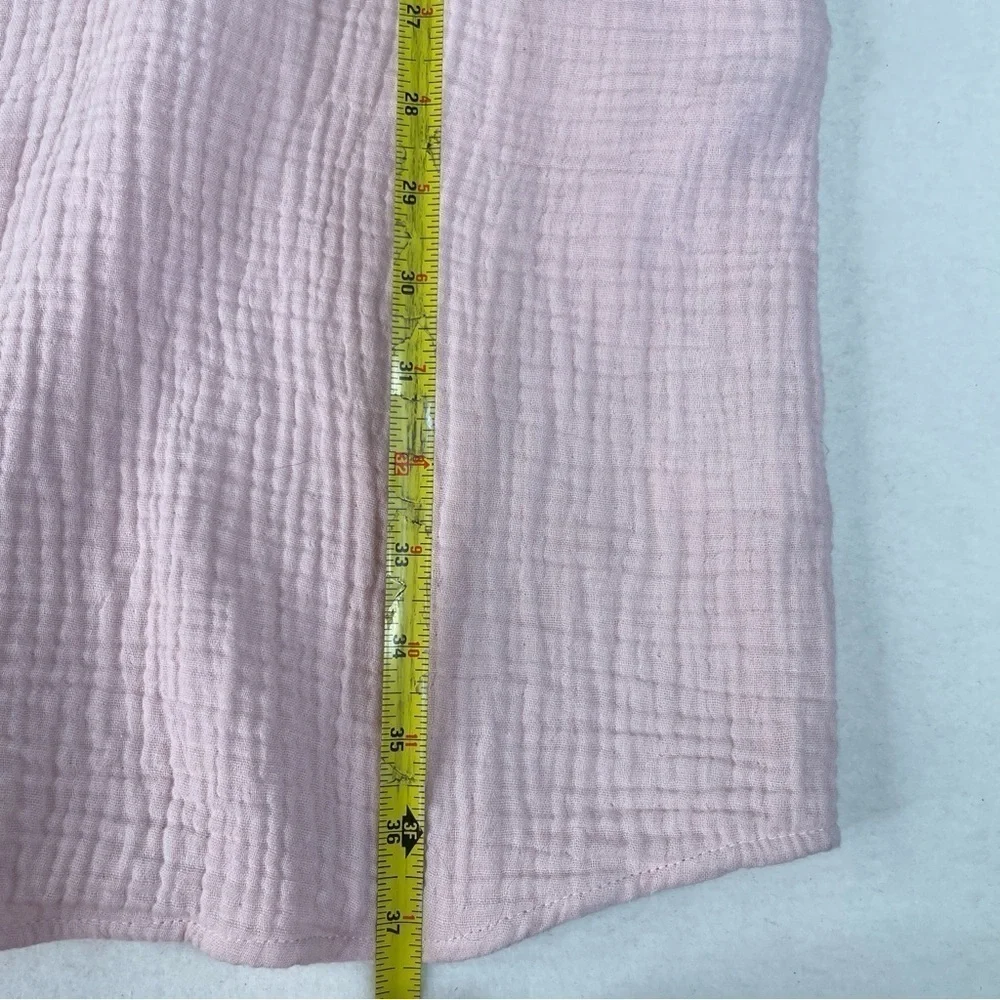 Three Dots Cotton Shirt Dress Petal Pink Medium